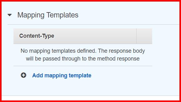 Picture showing the Mapping Template section of Integration Response screen